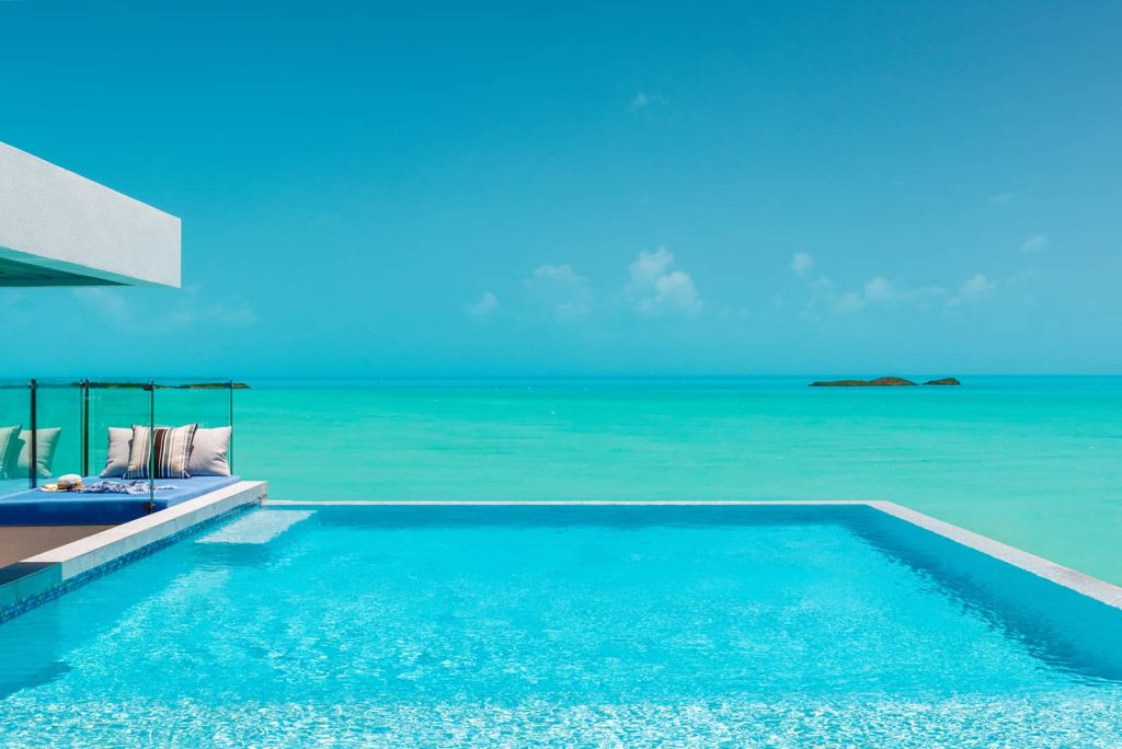 Villa with Caribbean sea views